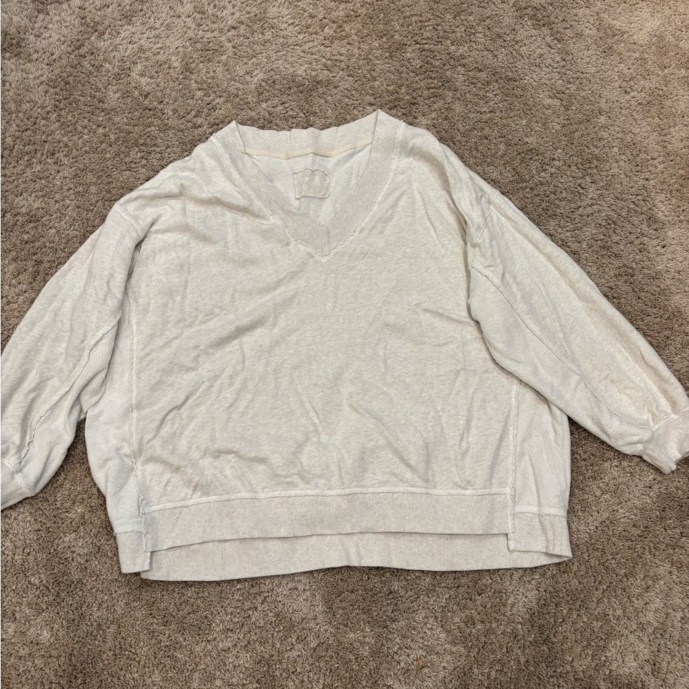 Aerie Cream V-Neck Pullover XXL
